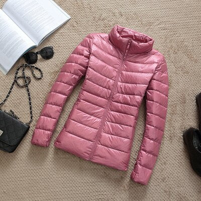90% Ultra light duck down jackets women 2021 new Hooded winter coat