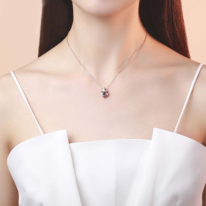 Customized Projection Photo Rose Gold Silver Color Projection Heart Crown Pendant Necklace