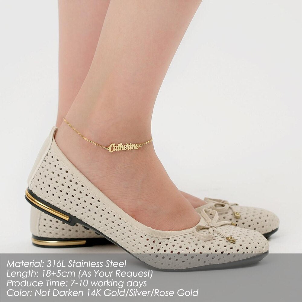 nowadaysfashion Customized Name Anklet for women Gold Personalized Letter