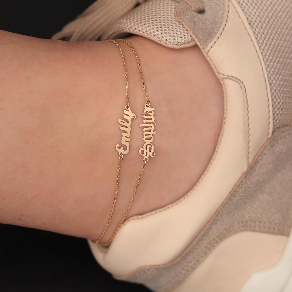 nowadaysfashion Customized Name Anklet for women Gold Personalized Letter