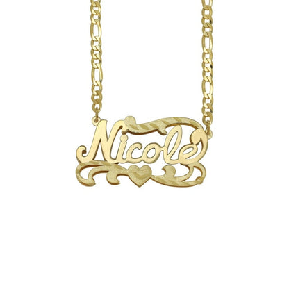 nowadaysfashion Custom Name Necklace Women Double Plated Gothic Nameplate Personalized Customized