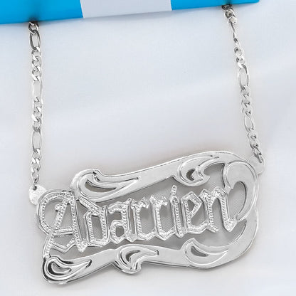 nowadaysfashion Customized Name Necklace Double 18K Gold plated Nameplate 3D Necklace Personalized Choker