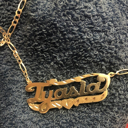nowadaysfashion Name Necklace Double Name Plate Custom Nameplate Necklace