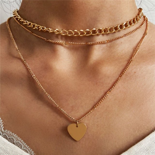 29 stylish Gold necklace on neck Gold chain Women&