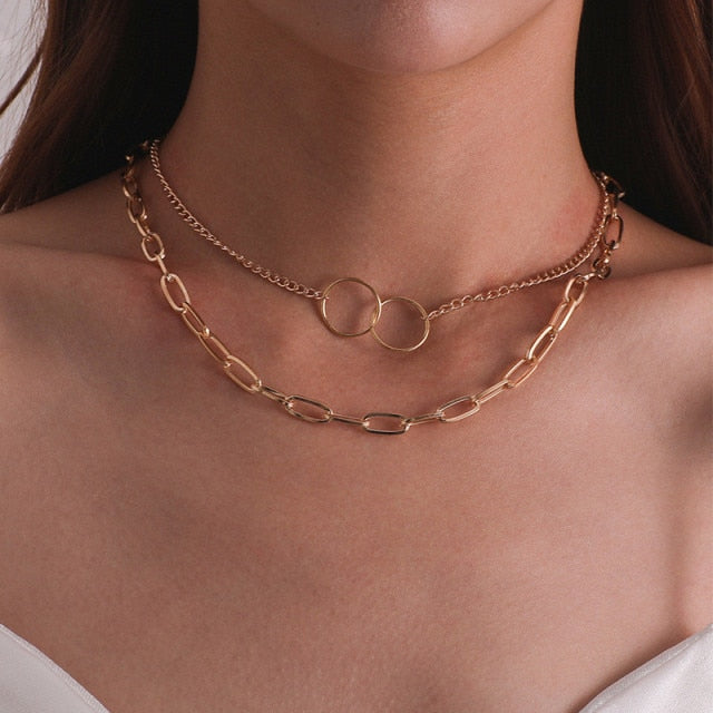 29 stylish Gold necklace on neck Gold chain Women&