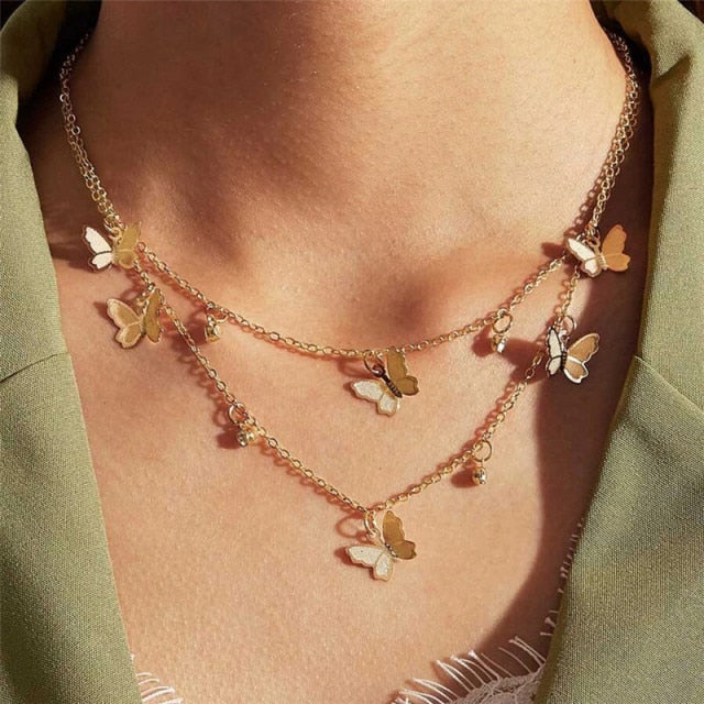 29 stylish Gold necklace on neck Gold chain Women&