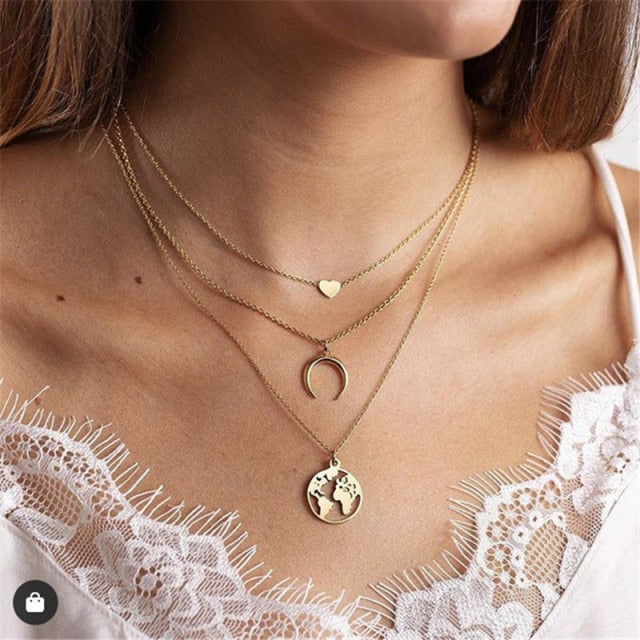 29 stylish Gold necklace on neck Gold chain Women&