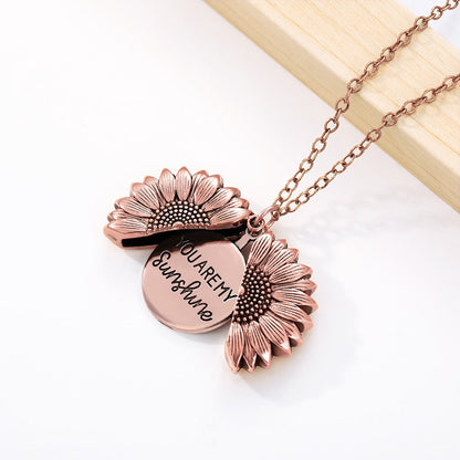 You Are My Sunshine Sunflower Necklaces For Women Gifts Rose Gold Color Fashion Jewelry