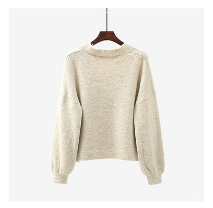 lantern sleeve cardigan Winter Solid Cashmere Casual Fashion Winter Knit sweaters