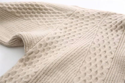 Winter lantern sleeve cardigan Long Sweater Women 2021 Lantern Sleeve Open Stitch Oversized Sweater Knit Coat