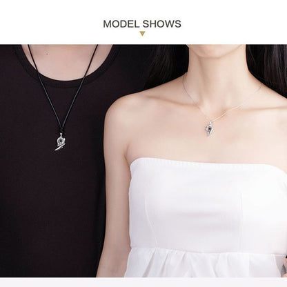 2PCS/set matching necklaces for couples 100 Languages I Love You Lovers Heart Magnetic relationship Necklace