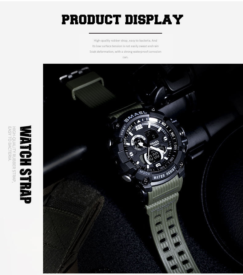 Military Watch 50m Waterproof Wristwatch LED Quartz Clock Male Digital Sports Watches Men&