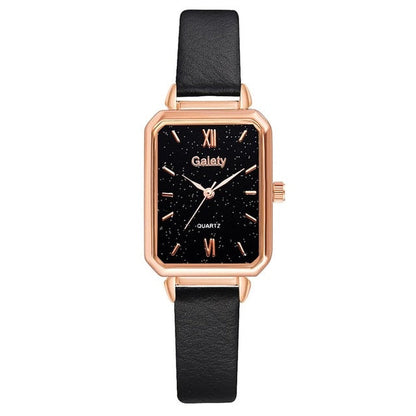 Women Watches Fashion Square Ladies Quartz Watch Bracelet Set Green Dial Mesh Watches
