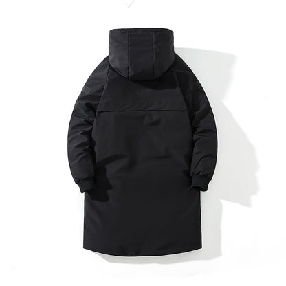 2021 Winter Thick Jacket Solid Ladies Long Coats with  Zippers Hooded Single Breasted Parkas