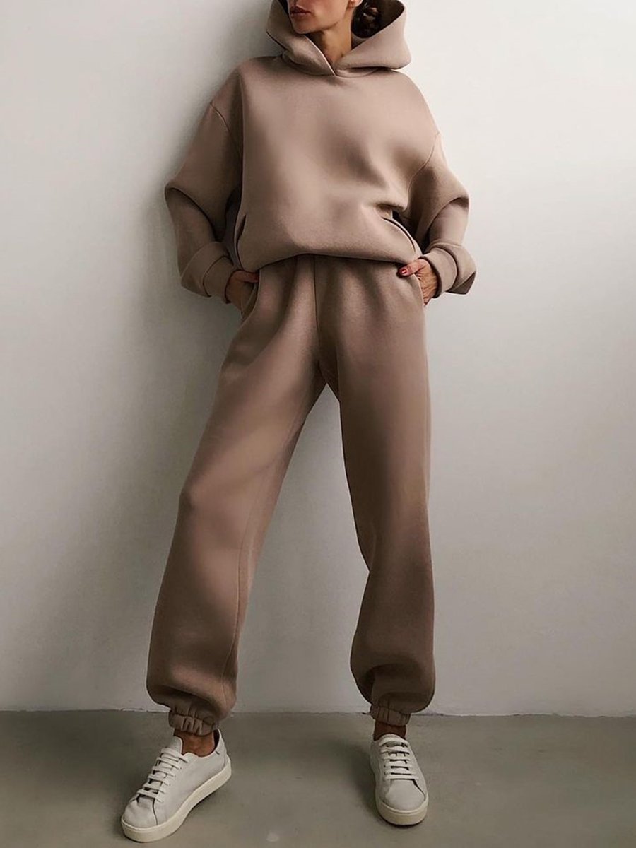 Tracksuit  Fleece Sweatshirts Two Piece Set Oversized Sports Hoodie Suit