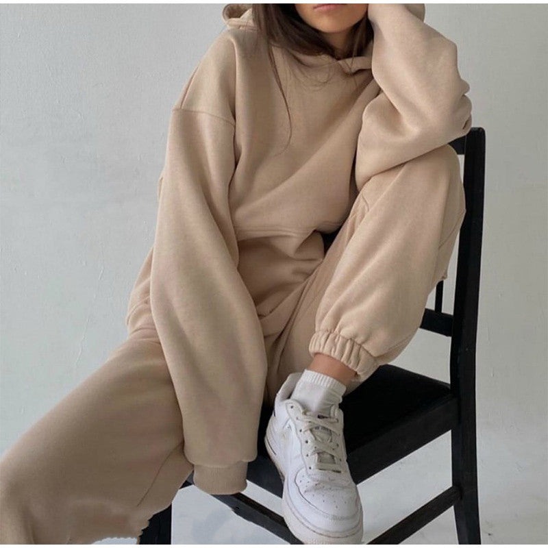 Tracksuit  Fleece Sweatshirts Two Piece Set Oversized Sports Hoodie Suit