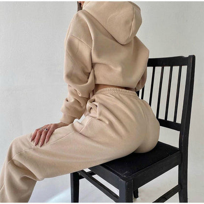 Tracksuit  Fleece Sweatshirts Two Piece Set Oversized Sports Hoodie Suit