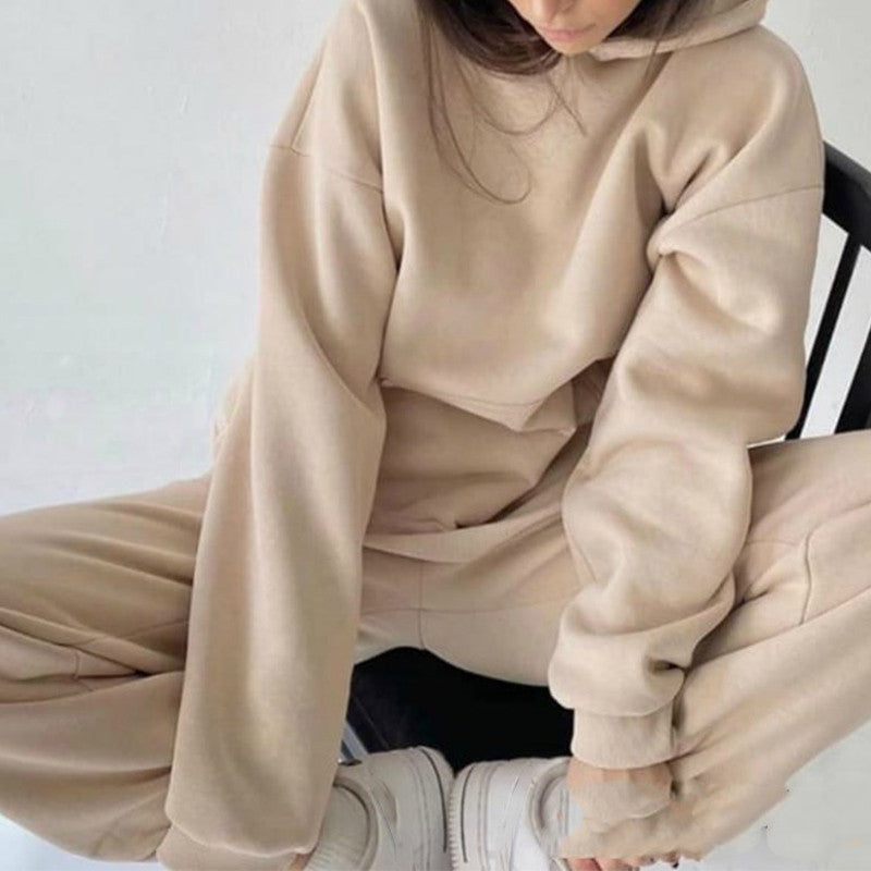 Tracksuit  Fleece Sweatshirts Two Piece Set Oversized Sports Hoodie Suit