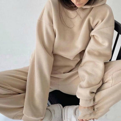 Tracksuit  Fleece Sweatshirts Two Piece Set Oversized Sports Hoodie Suit