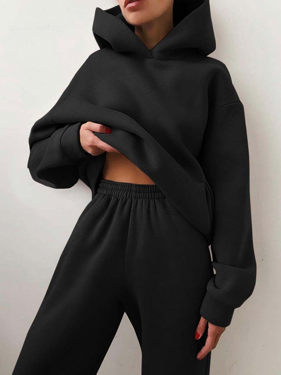 Tracksuit  Fleece Sweatshirts Two Piece Set Oversized Sports Hoodie Suit