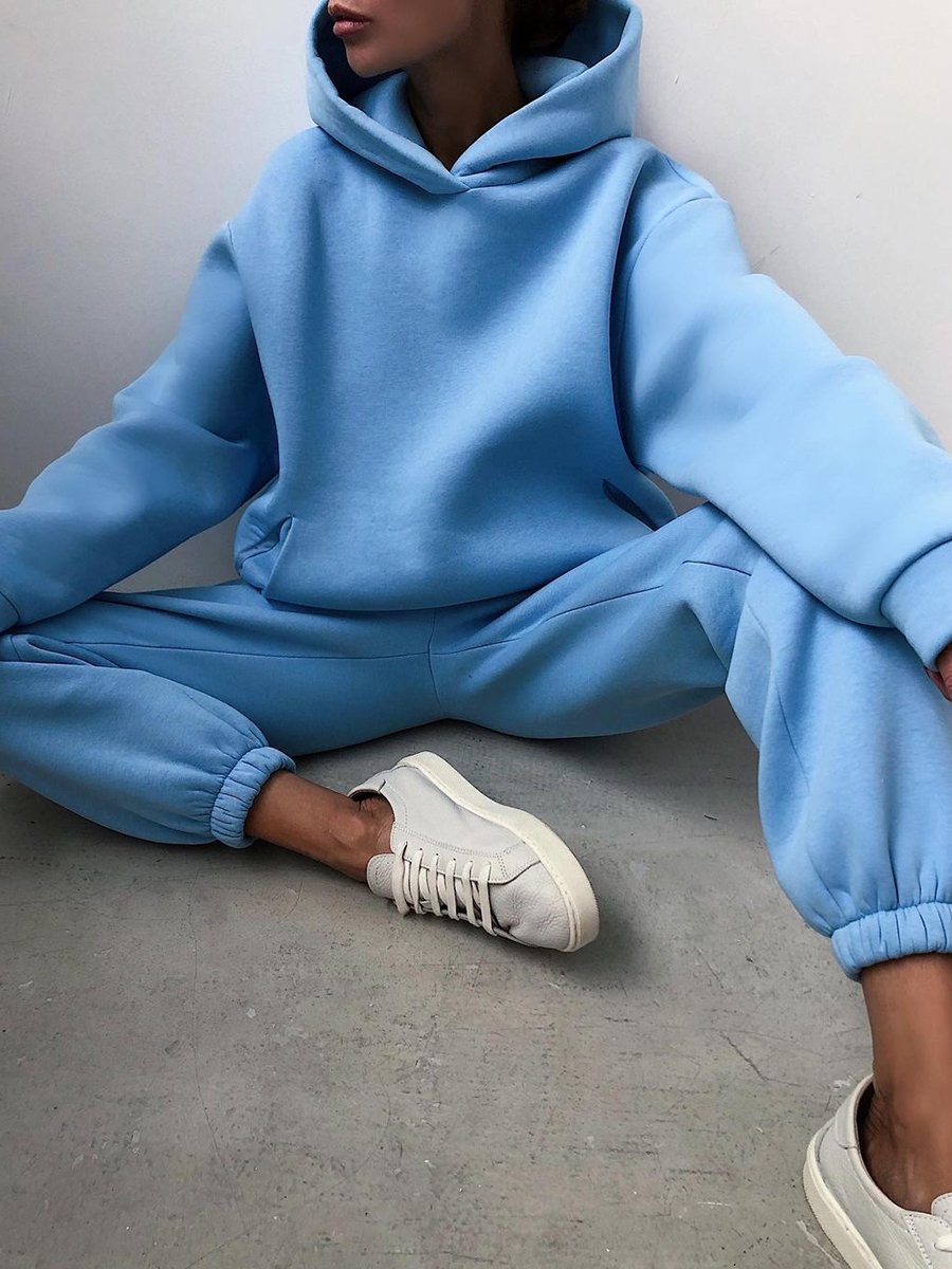 Tracksuit  Fleece Sweatshirts Two Piece Set Oversized Sports Hoodie Suit