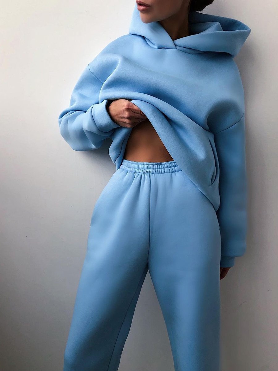 Tracksuit  Fleece Sweatshirts Two Piece Set Oversized Sports Hoodie Suit