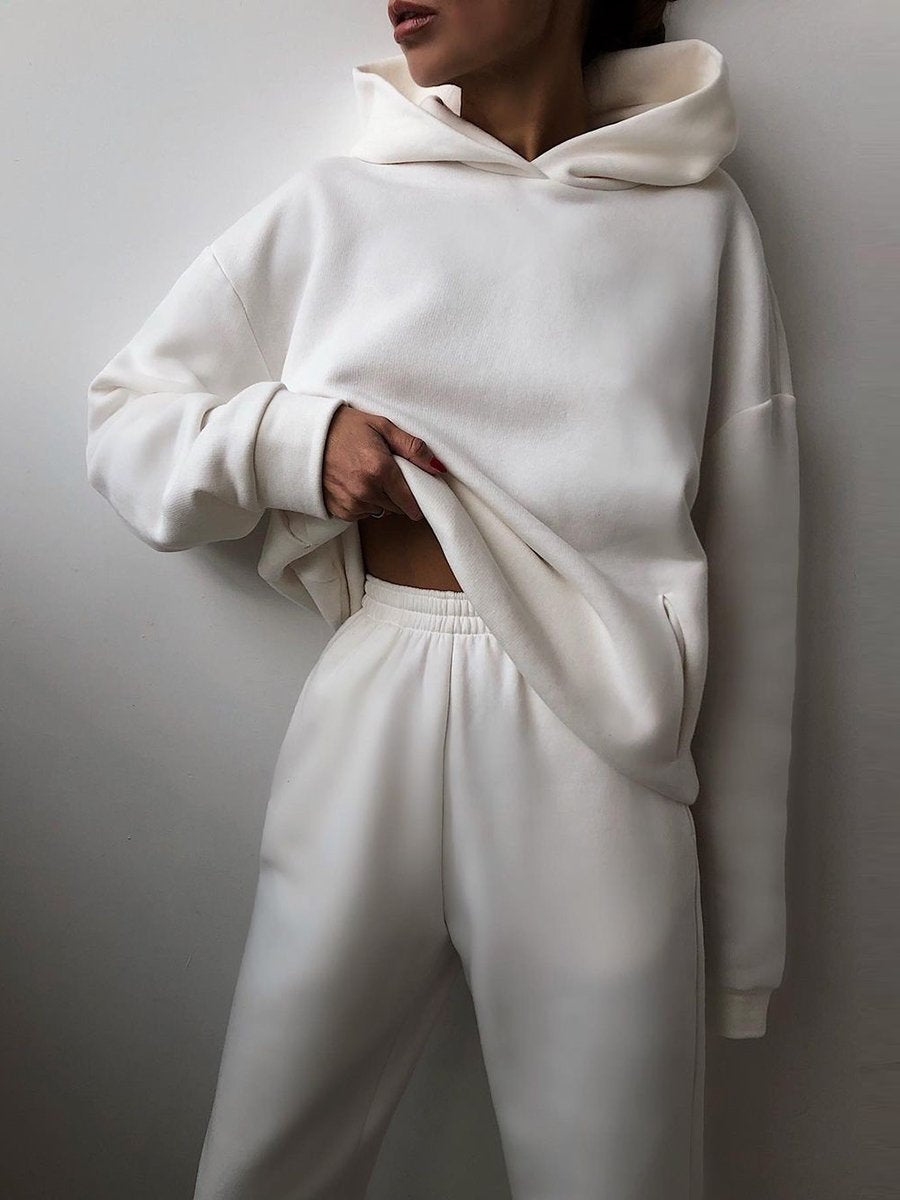 Tracksuit  Fleece Sweatshirts Two Piece Set Oversized Sports Hoodie Suit