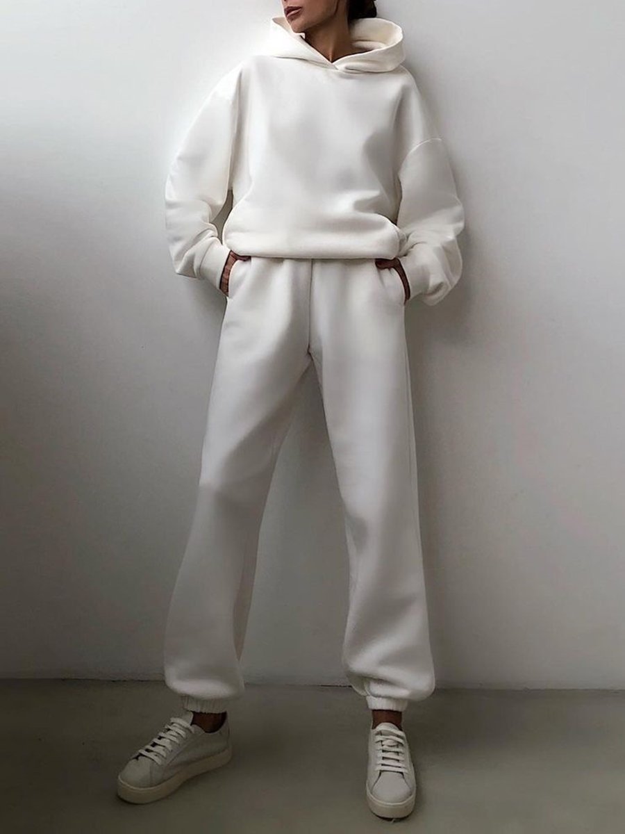 Tracksuit  Fleece Sweatshirts Two Piece Set Oversized Sports Hoodie Suit