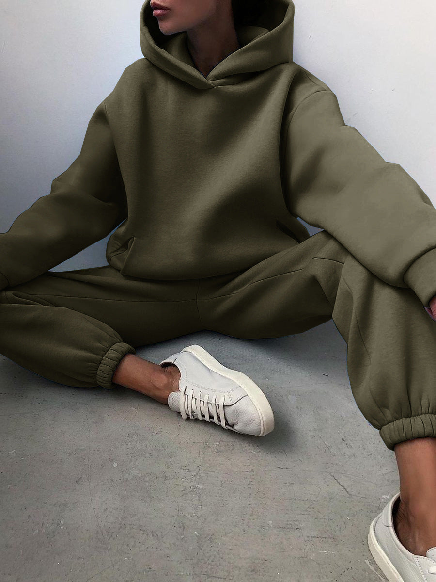 Tracksuit  Fleece Sweatshirts Two Piece Set Oversized Sports Hoodie Suit
