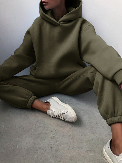 Tracksuit  Fleece Sweatshirts Two Piece Set Oversized Sports Hoodie Suit