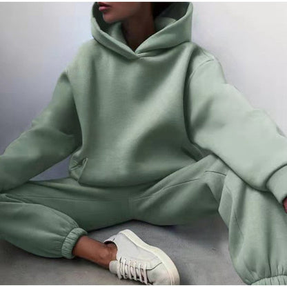 Tracksuit  Fleece Sweatshirts Two Piece Set Oversized Sports Hoodie Suit