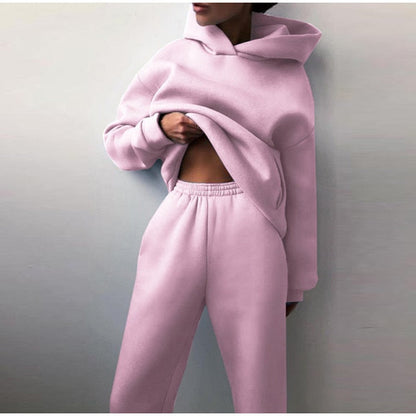 Tracksuit  Fleece Sweatshirts Two Piece Set Oversized Sports Hoodie Suit