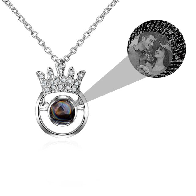 Round Crown Projection Necklace Pendant