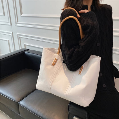 Fashion Women PU Leather Solid Color Shoulder Shopping Bag
