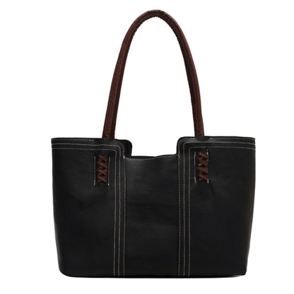 Fashion Women PU Leather Solid Color Shoulder Shopping Bag
