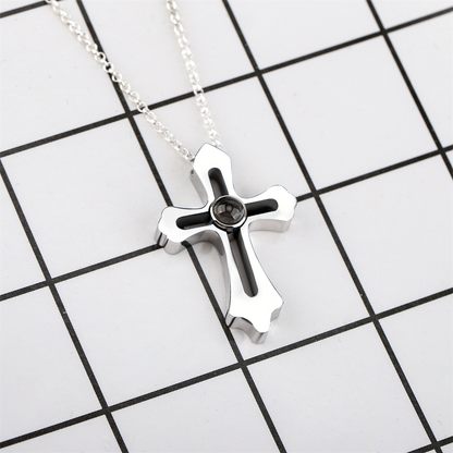Personalized Custom Photo Name Cross Style Projection Necklace Pendant Necklaces
