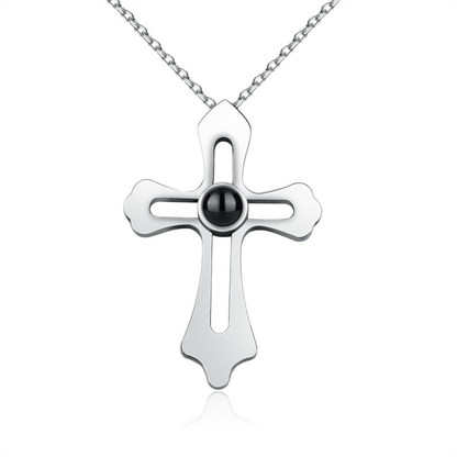 Personalized Custom Photo Name Cross Style Projection Necklace Pendant Necklaces