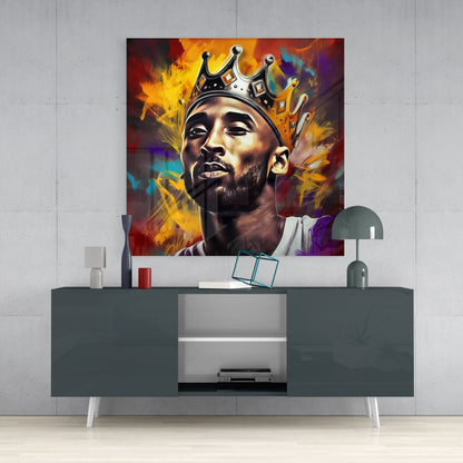 Basketball Court Legend Glass Wall Art  || Designers Collection
