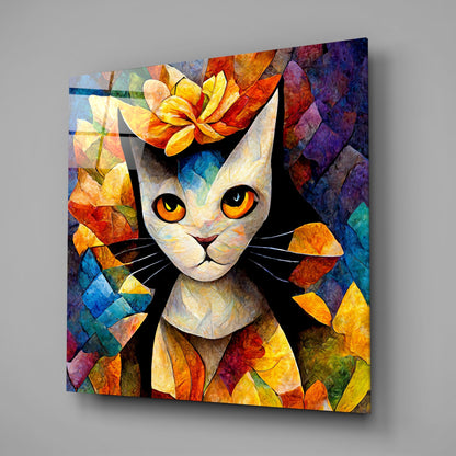 Amigucat Glass Wall Art  || Designers Collection