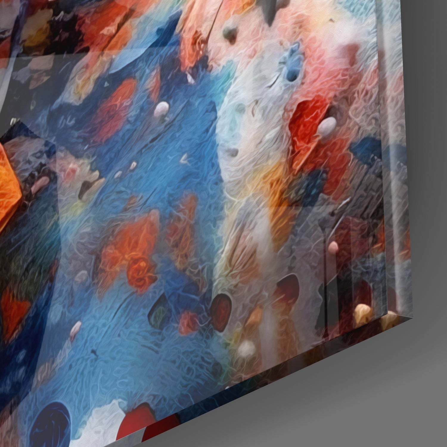 Orange Hair Paint Splash Circus Face Glass Wall Art
