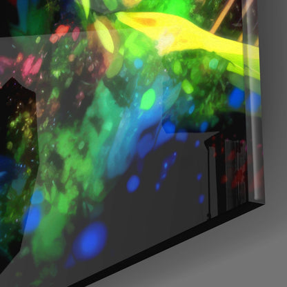 Neon Splatter Statesman Pop Portrait Glass Wall Art