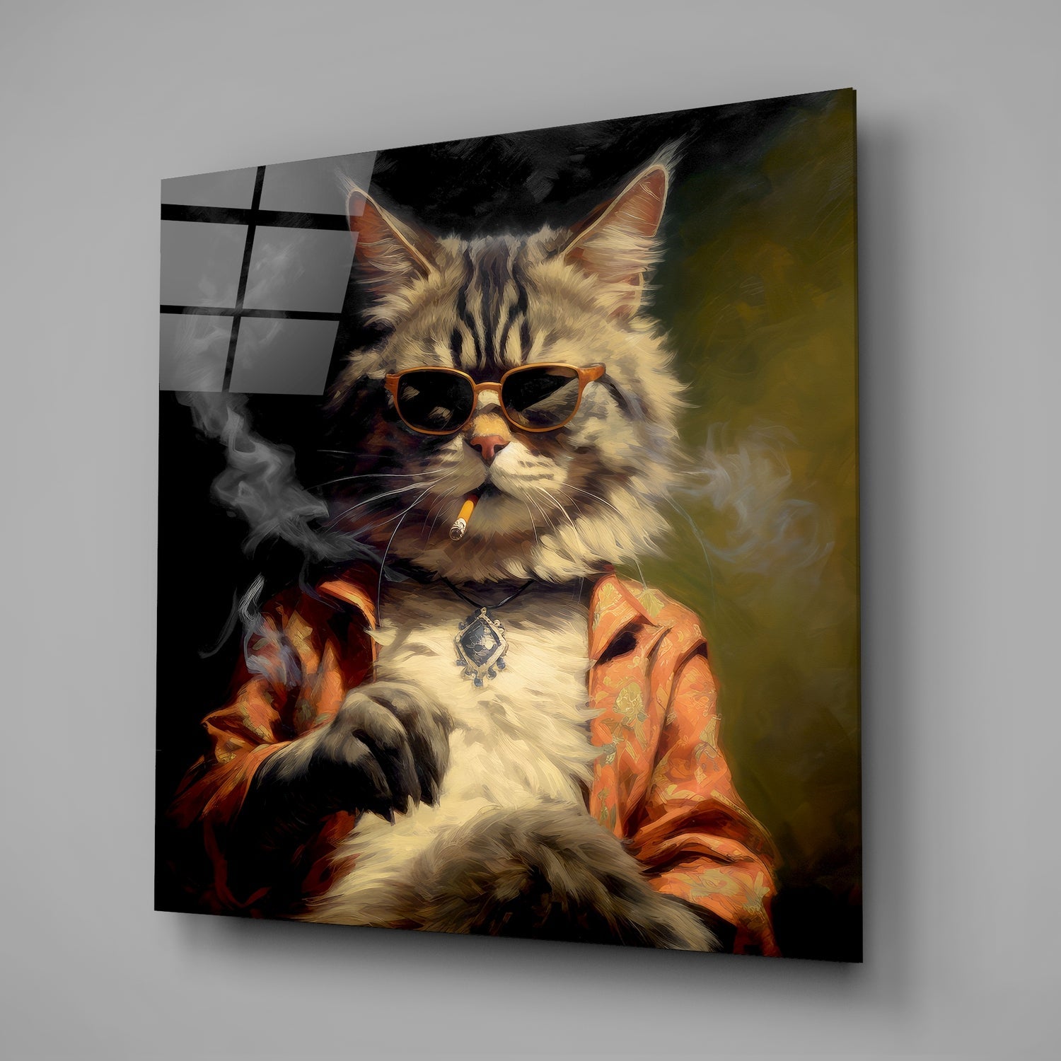 The Coolest Cat V2 Glass Wall Art