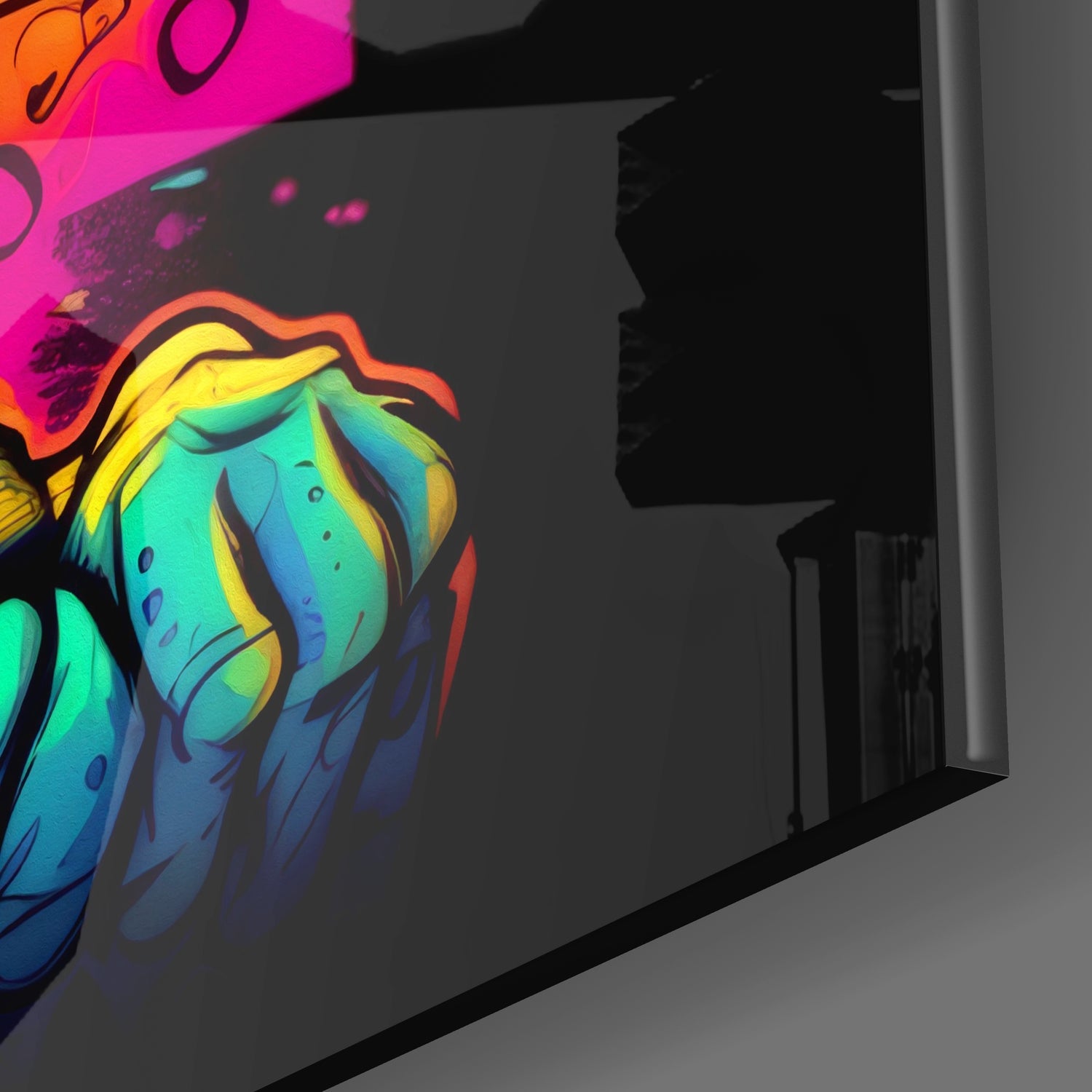 Retro Rabbit Glass Wall Art