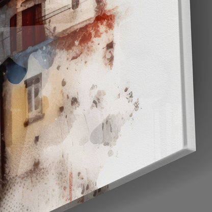 Splatter Watercolor Galata Tower Glass Wall Art