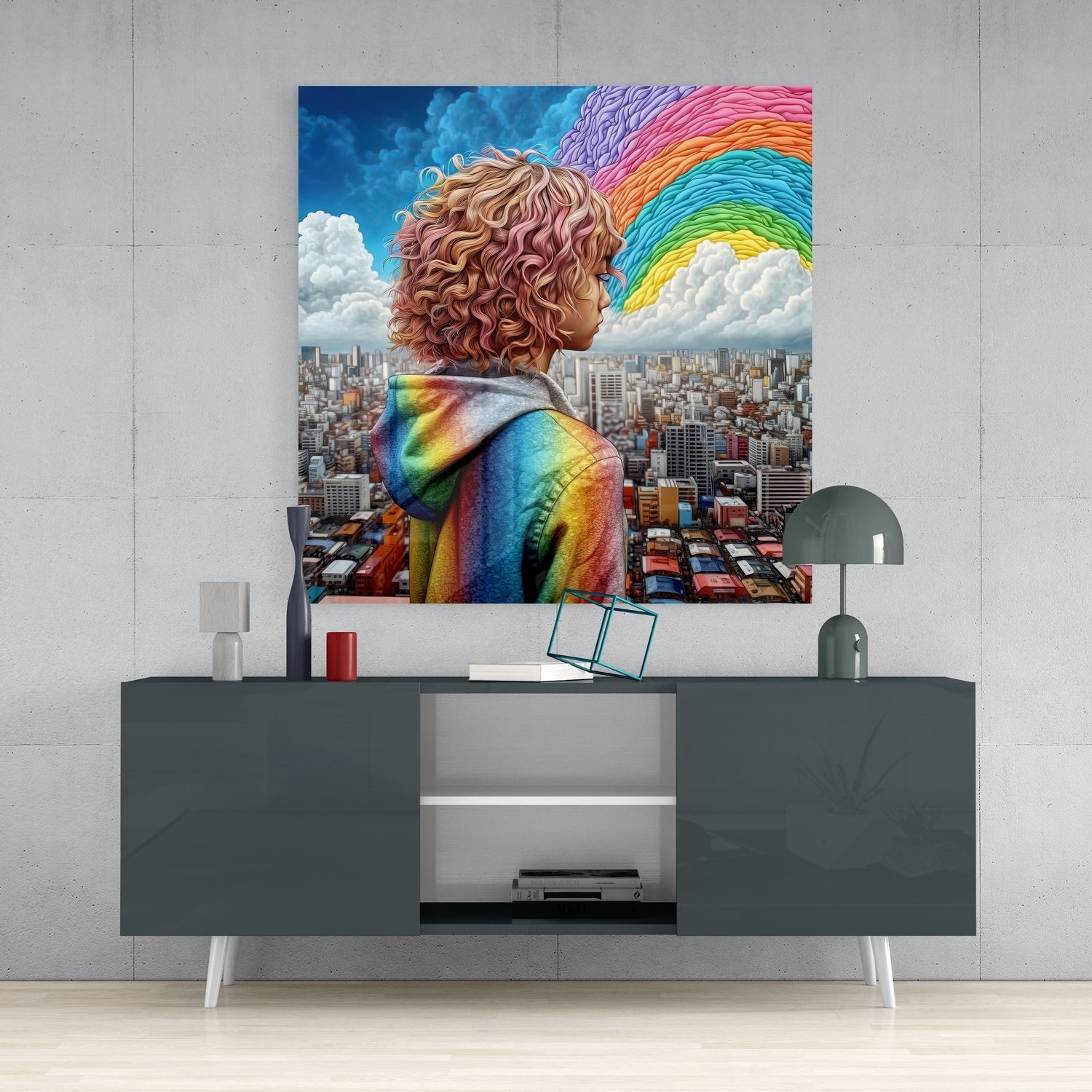 Rainbow Dreams Glass Wall Art