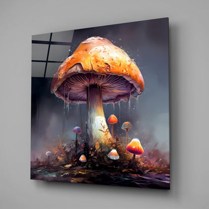 Mushroom Glass Wall Art|| Designer&