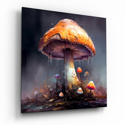 Mushroom Glass Wall Art|| Designer&