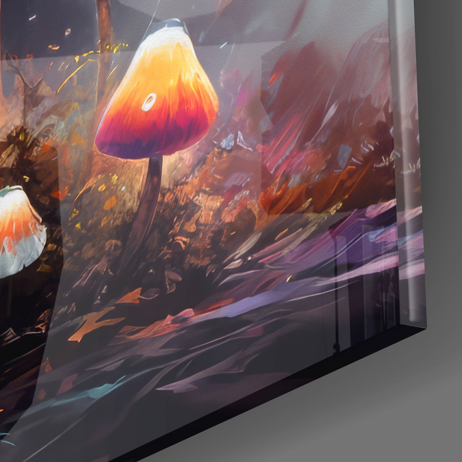 Mushroom Glass Wall Art|| Designer&