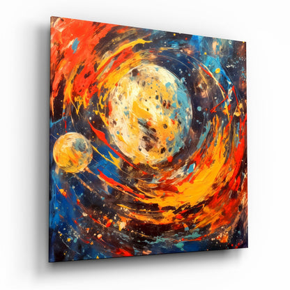 Space Splash Glass Wall Art|| Designer&