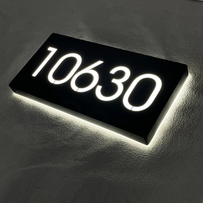 Metal Backlit Address Plaque – Custom LED House Address Sign